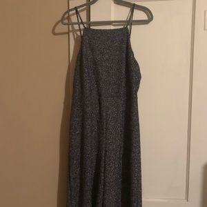 Jumpsuit black silver glitter size XL